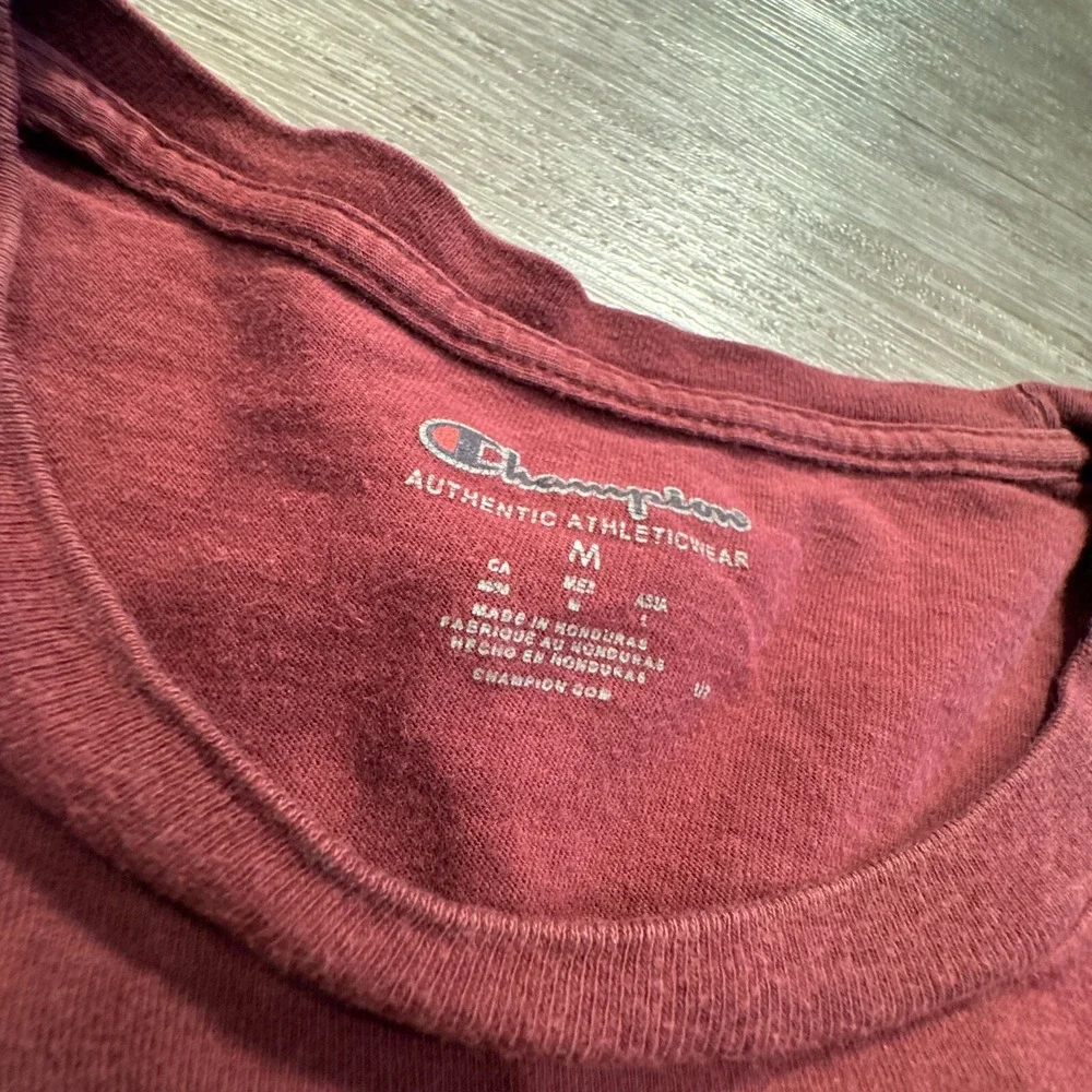 Vintage Champion‎ Shirt Mens Medium red Cotton Casual Streetwear Adult Basic - Picture 5 of 8